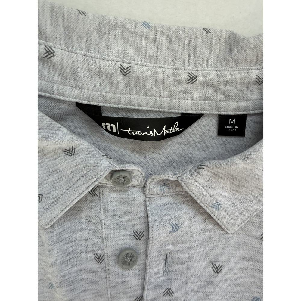 Travis Matthew Golf Polo Men's Medium Grey Print - Picture 3 of 6